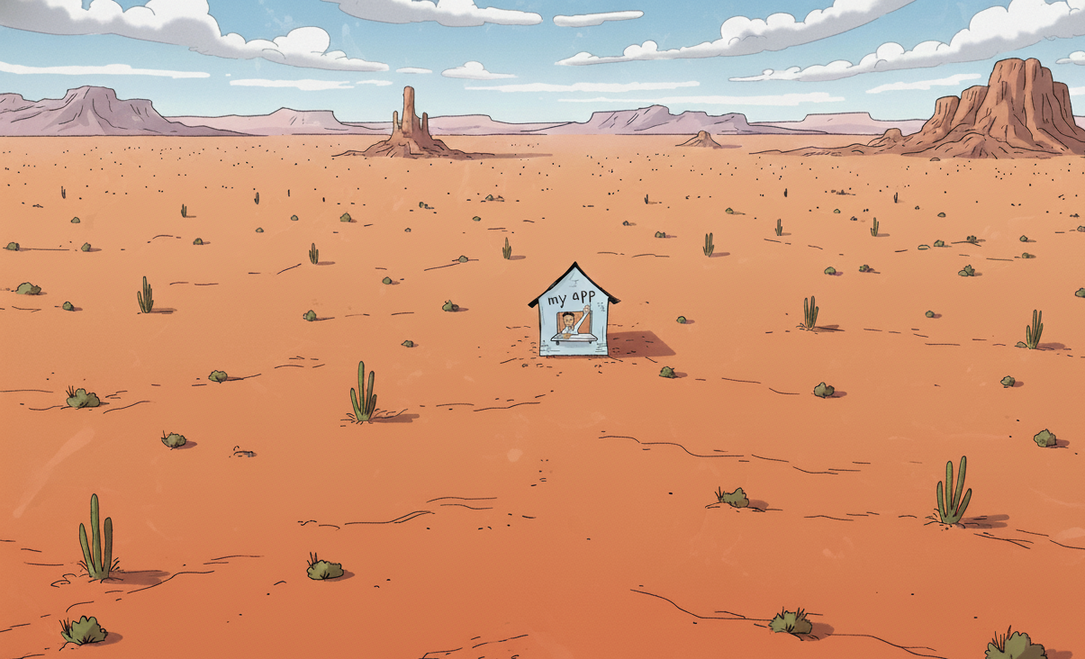 An application without any existing data or infrastructure.